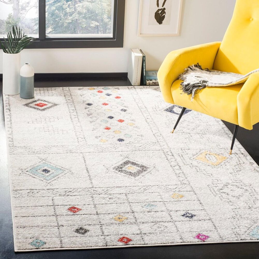 Safavieh Adirondack ADR206F 9&#39; x 12&#39; Light Grey and Aqua Area Rug, , large