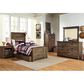 Ashley Trinell 4 Piece Twin Storage Bed Set in Brown, , large