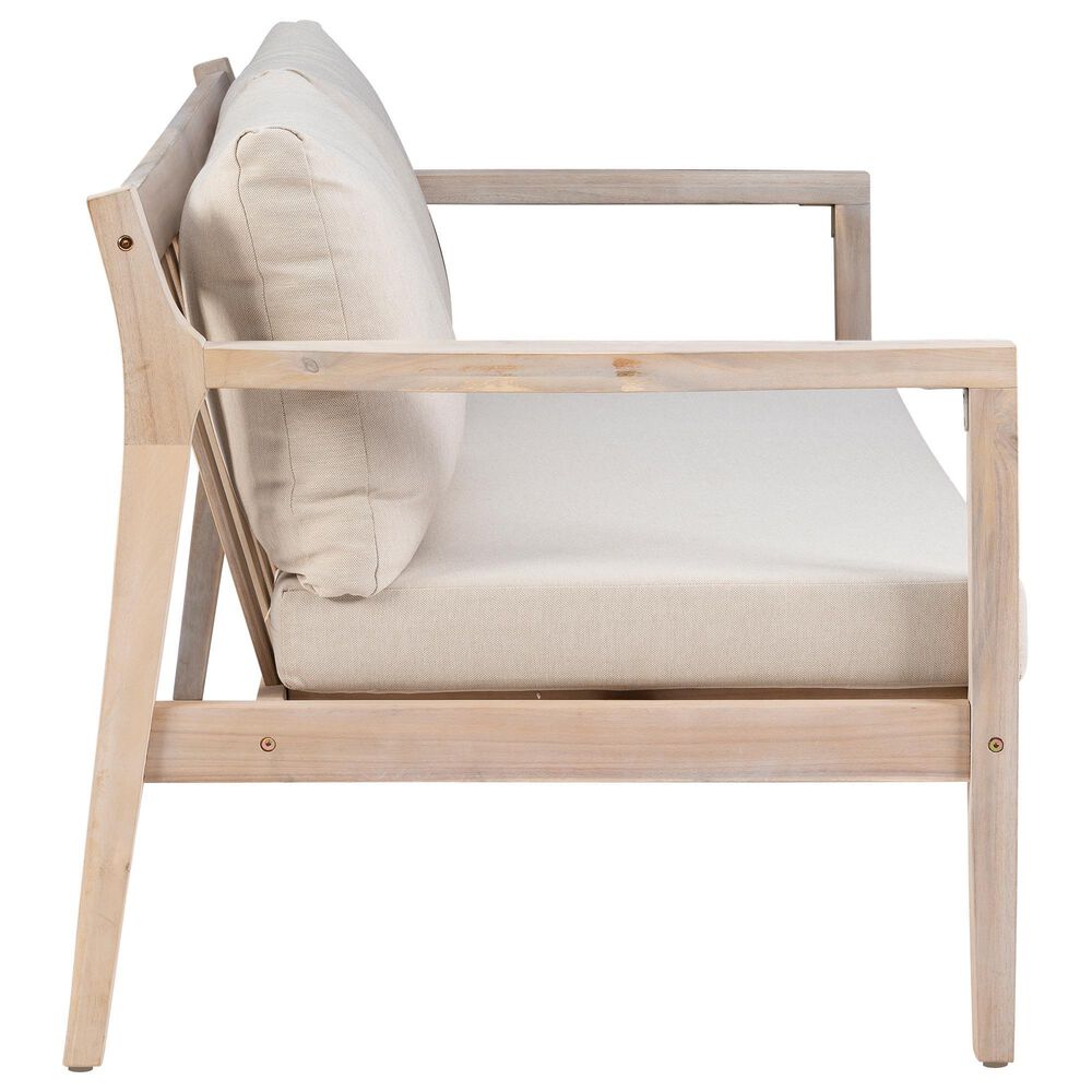 Linon Home Decor Teagon 2-Seater Outdoor Sofa with Beige Cushions in Natural, , large