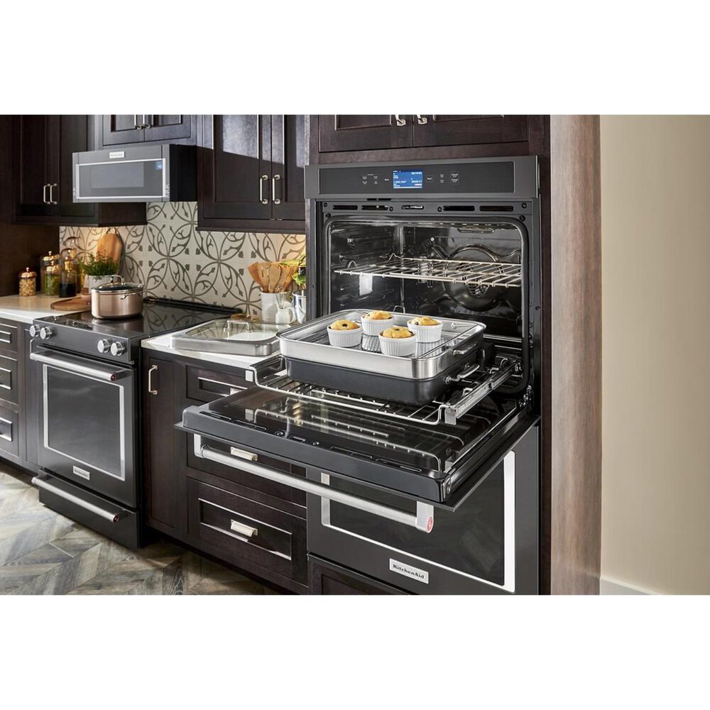 KitchenAid 30&quot; Double Wall Oven in Black Stainless Steel, , large