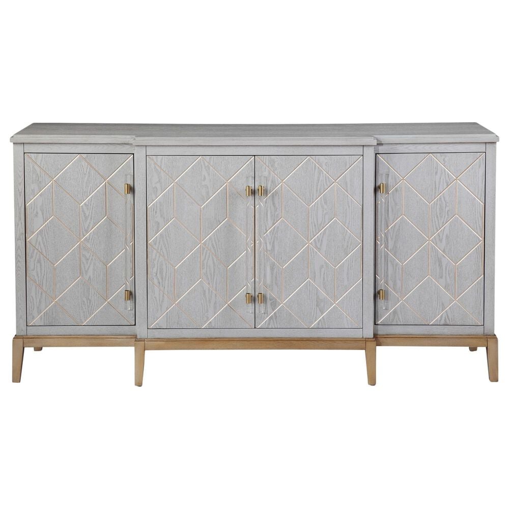 Bassett Perrine 4-Door Server in Soft Graphite and Gold, , large