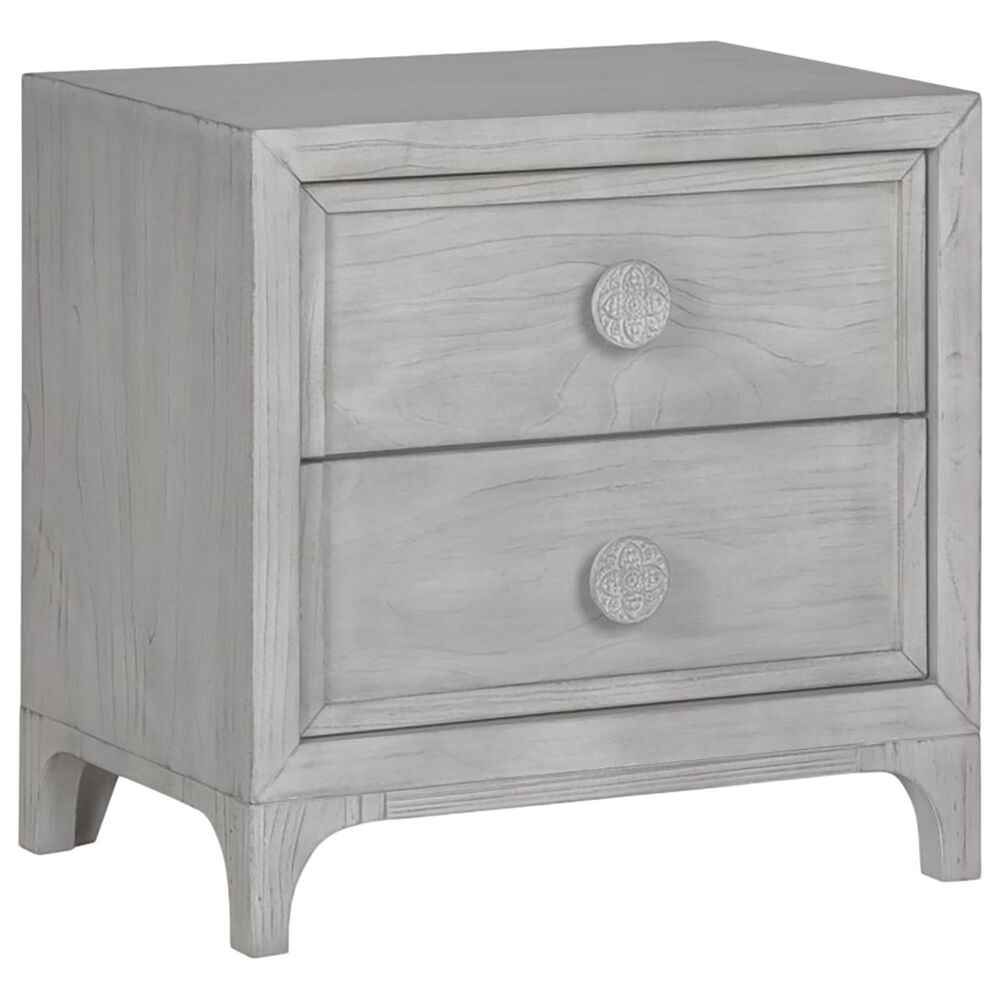 Urban Home Boho Chic 2 Drawer Nightstand in Washed White, , large