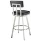 Blue River Benjamin Swivel Counter Stool with Black Cushion in Brushed Stainless Steel, , large