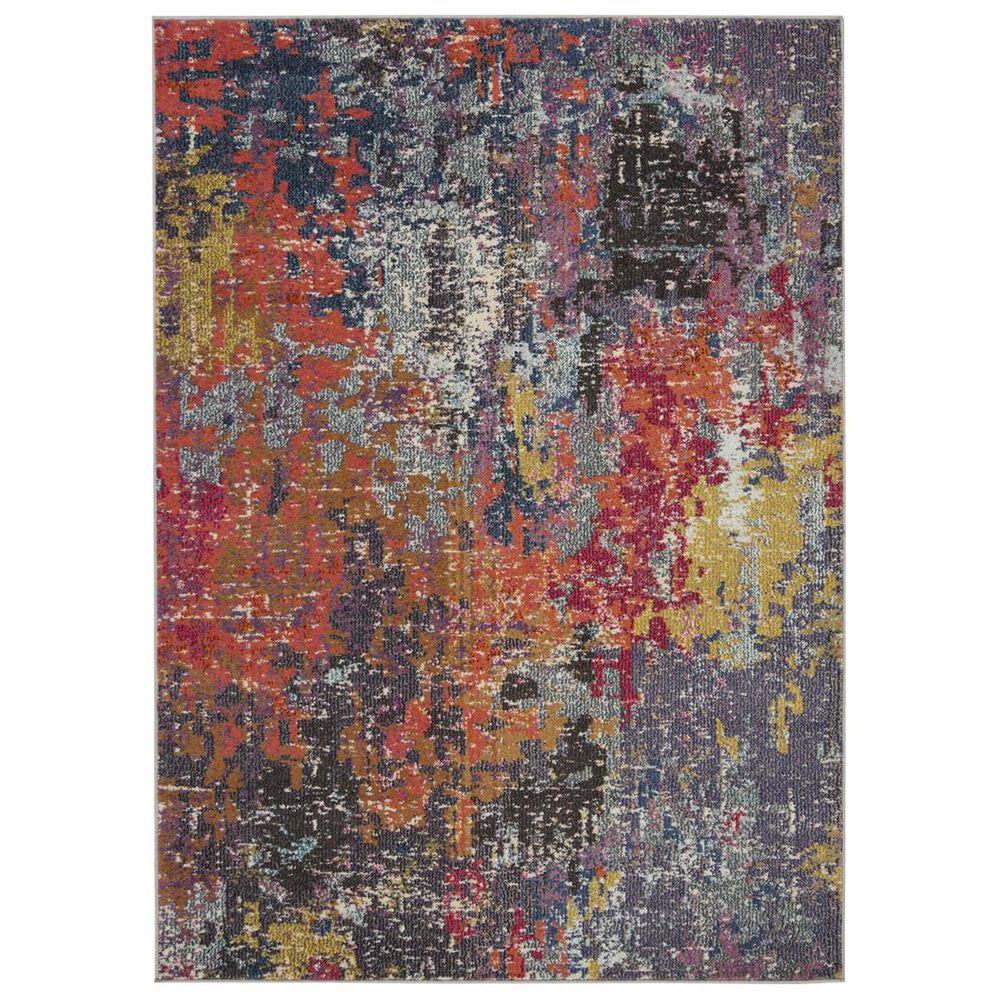 Safavieh Monaco MNC266M 4" x 5"7" Blue and Orange Area Rug, , large