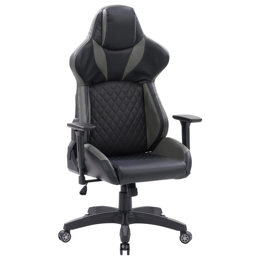 CorLiving Reaper Gaming Chair in Black and Grey, , large