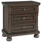 Mayberry Hill Kingston 3-Drawer Nightstand in Dark Walnut, , large