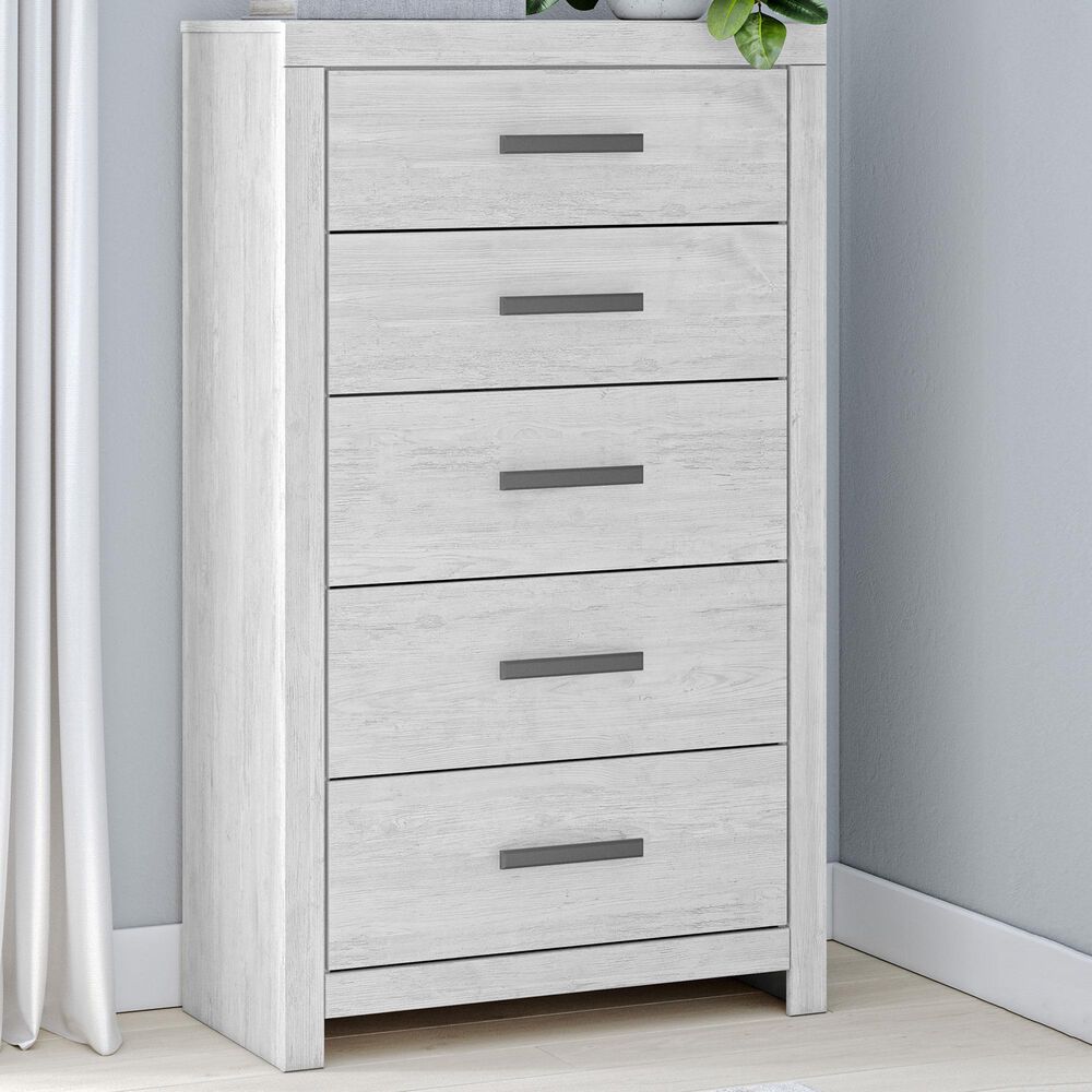 Ashley Cayboni 5-Drawer Chest in Whitewash, , large
