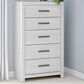 Ashley Cayboni 5-Drawer Chest in Whitewash, , large