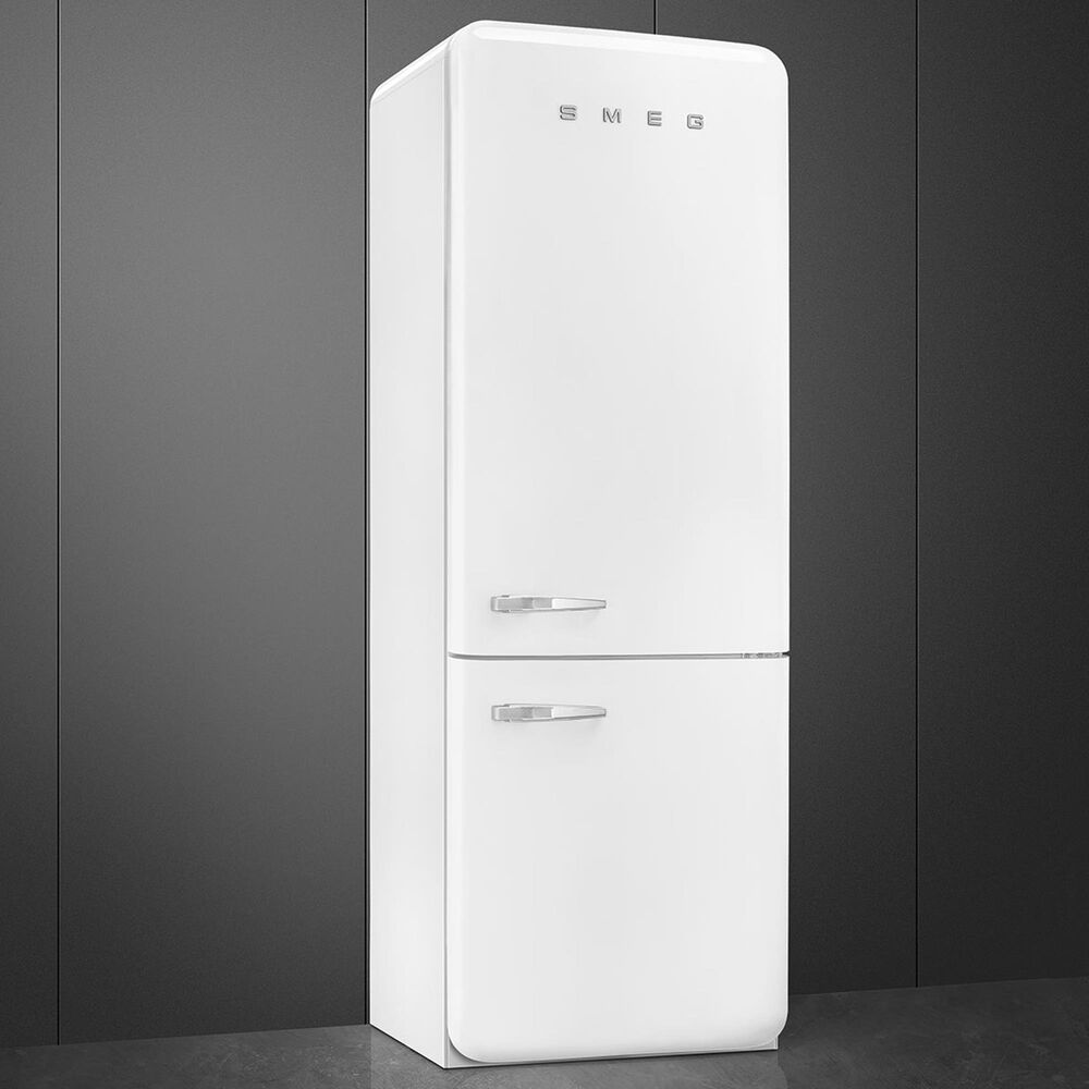 SMEG 18.01 Cu. Ft. Retro Bottom Freeze Refrigerator with Left Hinge in White, , large
