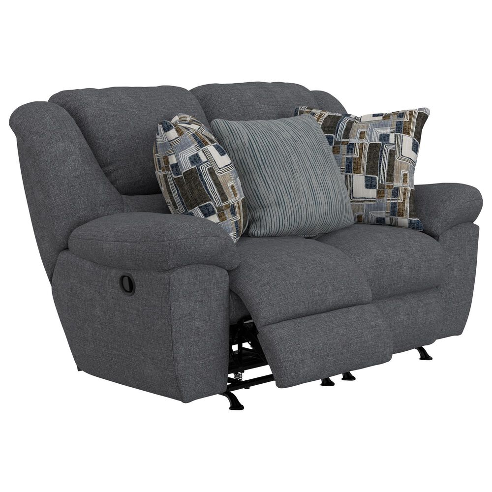 Catnapper Trifecta Manual Reclining Rocking Loveseat in Smoke, , large