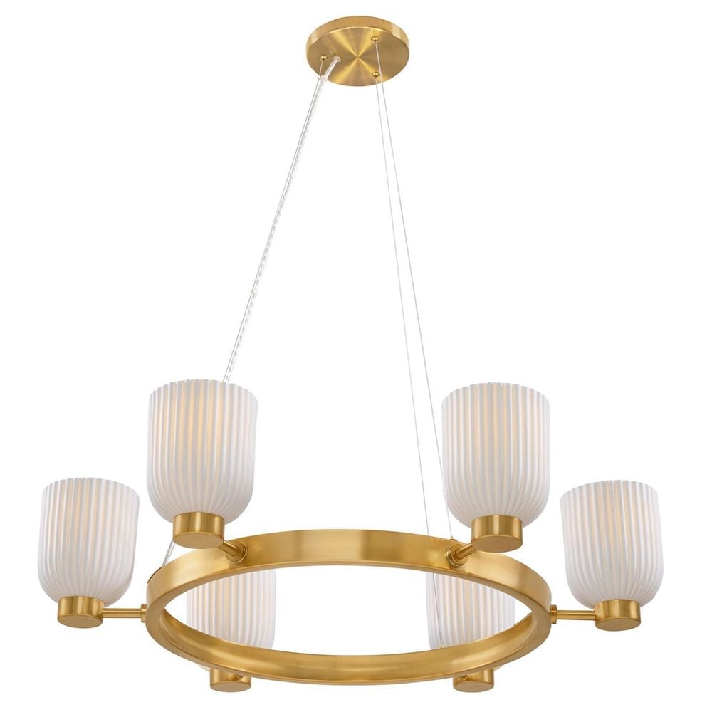 Savoy House Isla Blanca 6 Light Chandelier in Warm Brass, , large
