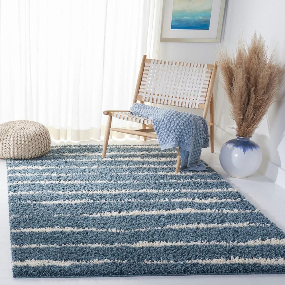 Safavieh Venus Shag VNS603K 9&#39; x 12&#39; Turquoise and Ivory Area Rug, , large