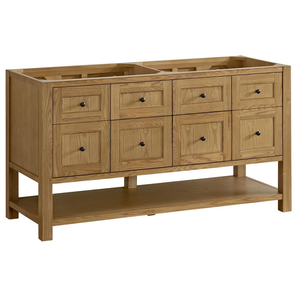 James Martin Vanities Breckenridge 60" Double Bathroom Vanity Cabinet in Light Natural Oak, , large
