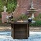 Ashley Monterey Point Round Fire Pit Table in Dark Brown, , large
