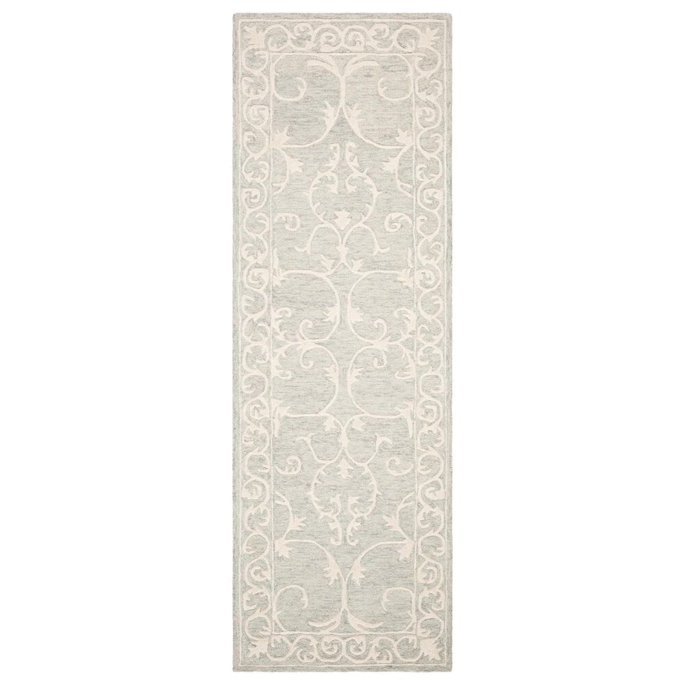 Safavieh Micro-Loop MLP507F 2"3" x 11" Light Grey and Ivory Runner, , large