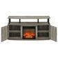 HOMLUX 47" TV Stand with Electric Fireplace and 2 Doors in French Oak Grey and Black, , large