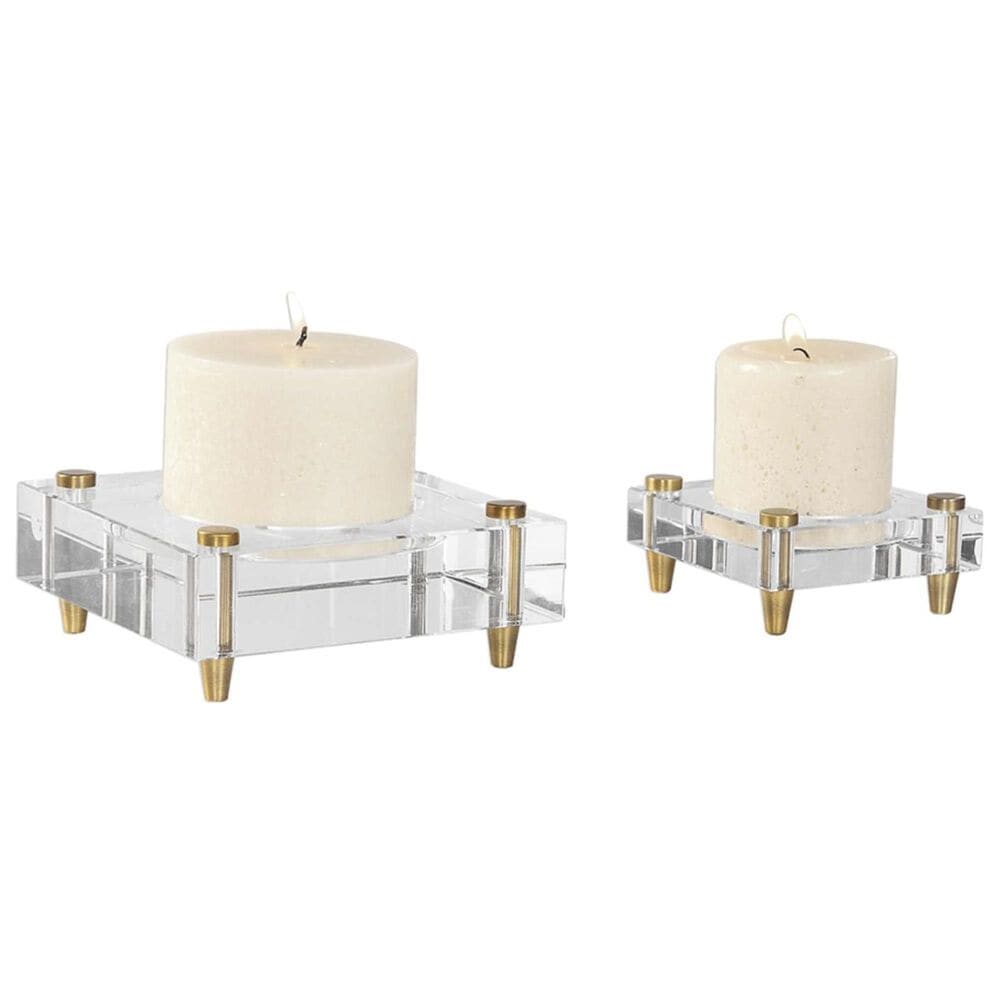 Uttermost Claire Crystal Block Candleholders (Set of 2), , large