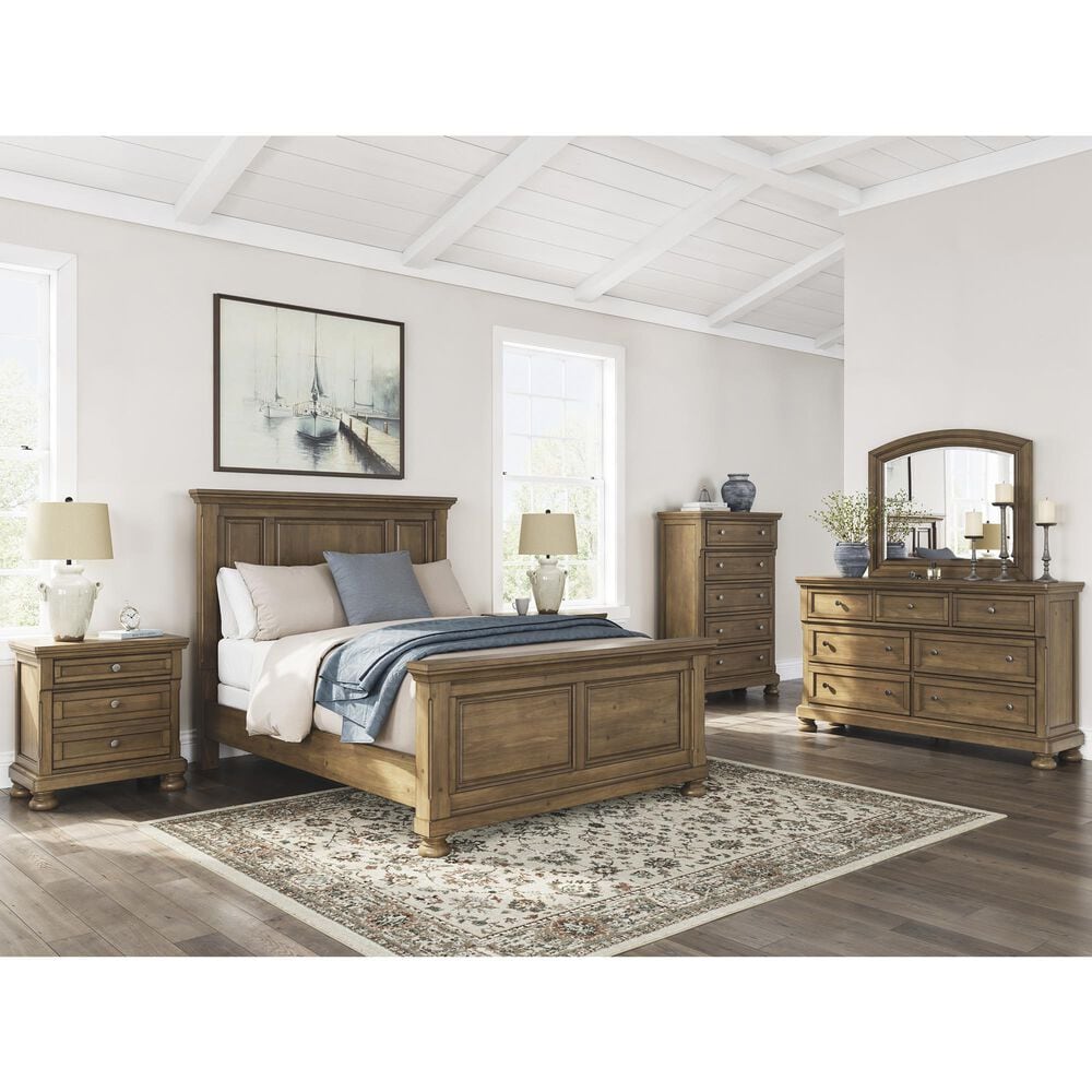 Ashley Feddinger Queen Panel Bed in Chestnut Brown, , large