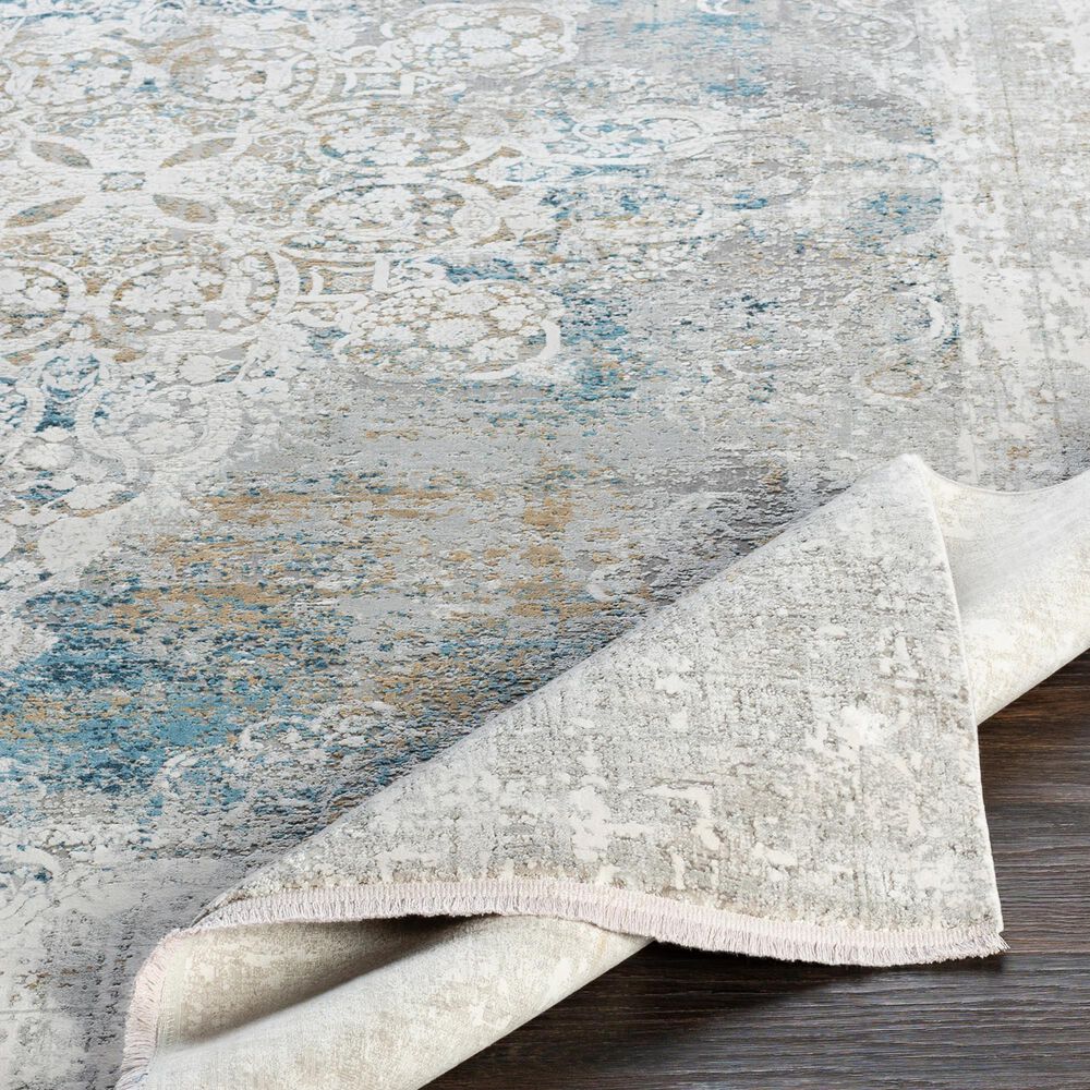 Surya Solar 10&#39; x 14&#39; Sky Blue, Charcoal, Light Gray, White and Saffron Area Rug, , large