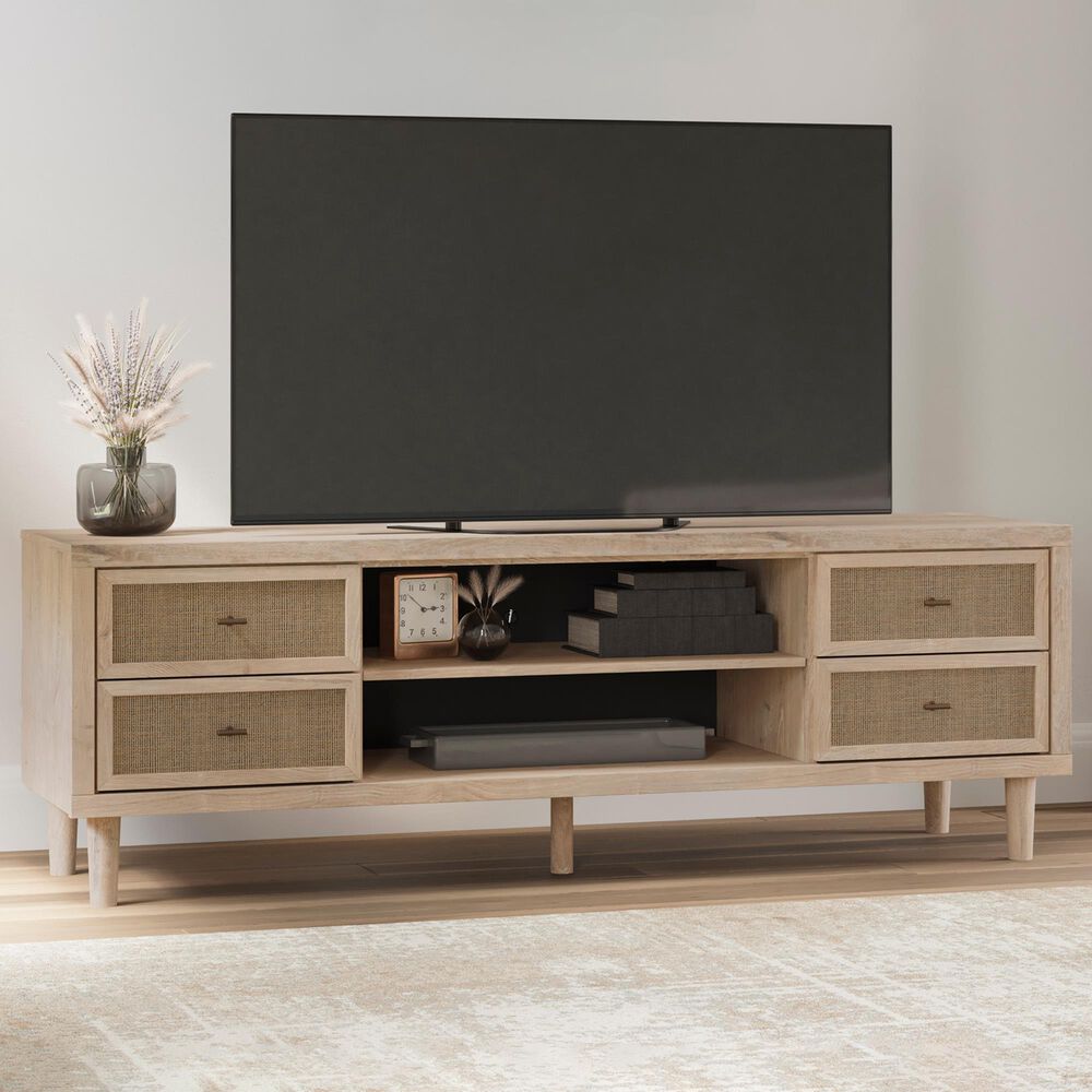 Ashley Cielden 72" XL TV Stand in Oak and Beige, , large