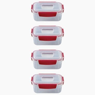 Joseph Joseph Nest Lock 8-Piece Rectangular Food Container Set in Red, , large