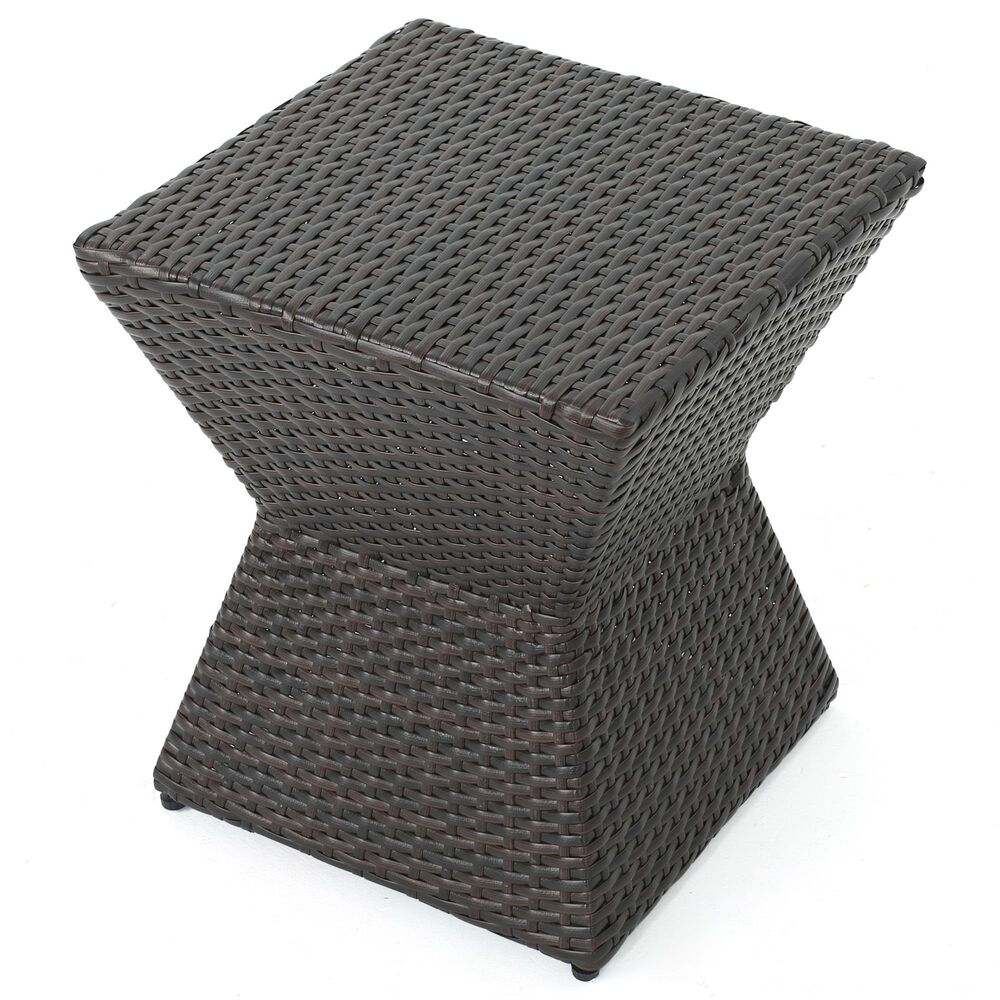 Hearth and Haven Calhoun Outdoor Square End Table in Brown, , large