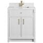 James Martin Bellshire 30" Single Bathroom Vanity in Bright White with Single Hole 3 cm White Zeus Silestone Top and Rectangular Sink, , large