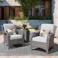 HOMLUX 29" Patio Single Chair in Grey (Set of 2), , large
