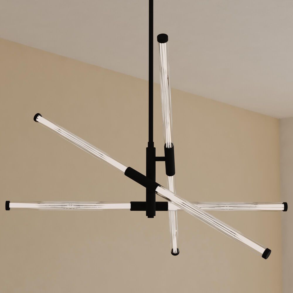 Vaxcel Avalon 3-Light Pendant in Matte Black, , large