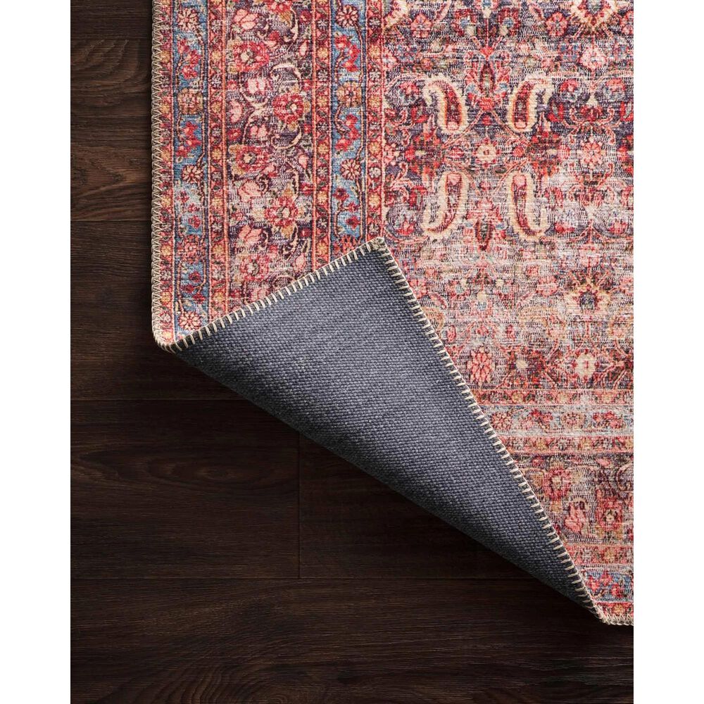 Loloi Loren LQ-05 2&#39;6&quot; x 7&#39;6&quot; Eggplant and Crimson Runner, , large