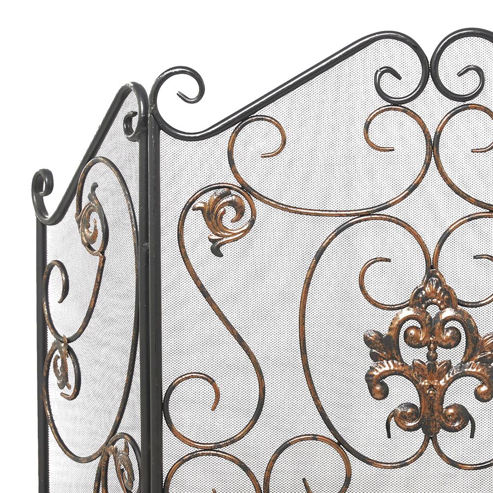 Maple and Jade 47&quot; x 30&quot; Fireplace Screen in Black, , large