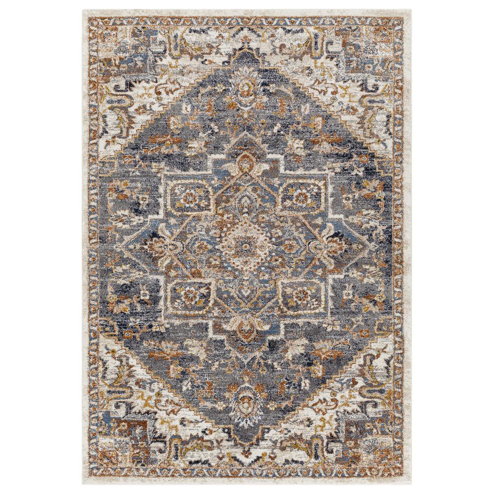 Surya Tuscany 7"10" Square Blue, Gray and Brown Area Rug, , large
