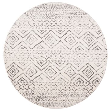 Safavieh Tulum Transitional 3" Round Ivory and Grey Area Rug, , large
