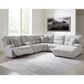 Ashley Acklen Place 6-Piece Power Right Facing Reclining Sectional with Chaise in Pewter, , large