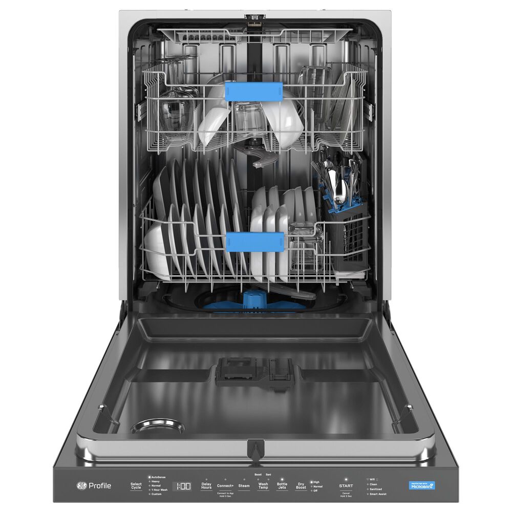 GE Profile 24&quot; Built-In Recessed Handle Dishwasher in Fingerprint Resistant Stainless Steel, , large