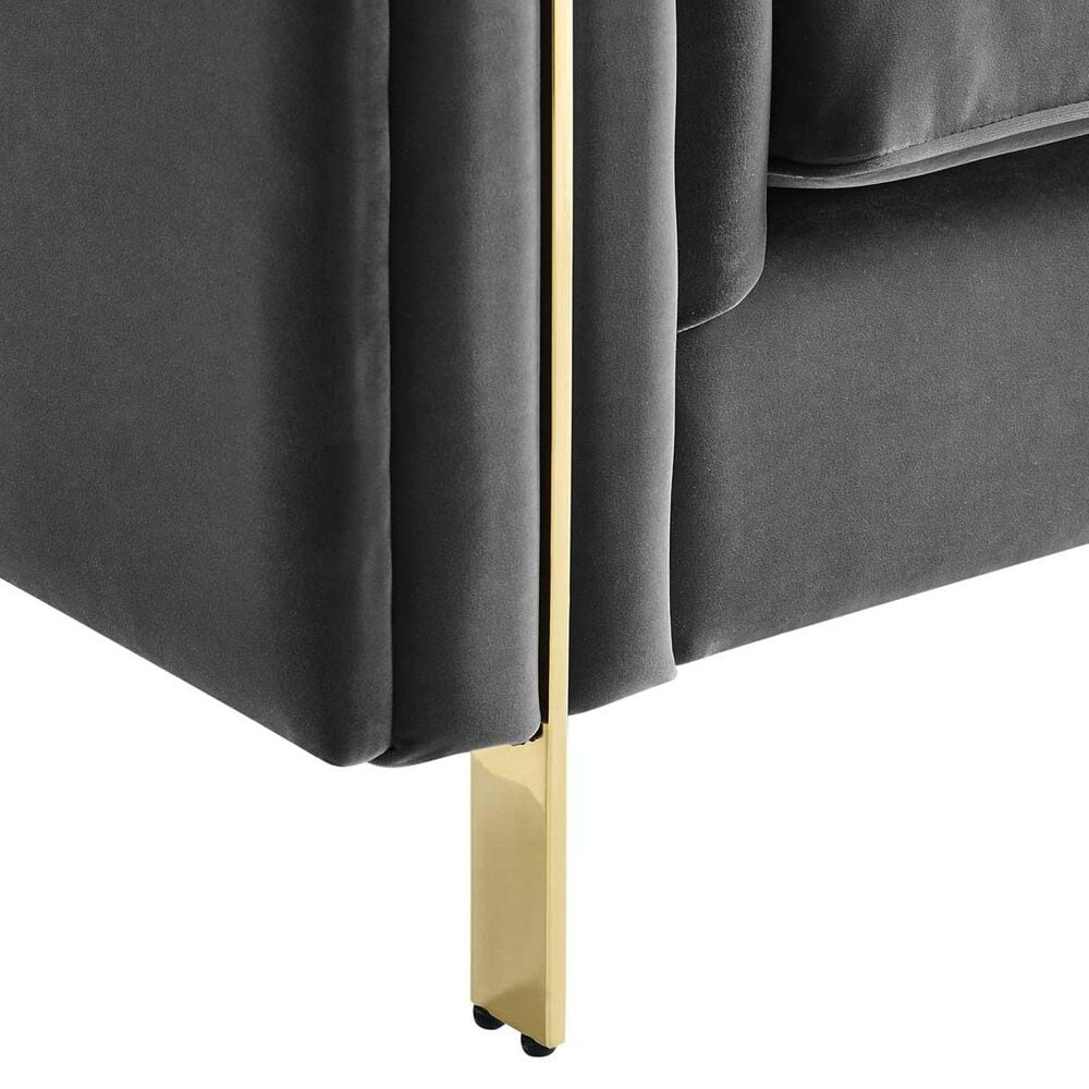 Steve Silver Charlene Stationary Sofa in Gray Velvet, , large