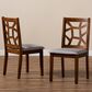 Baxton Studio Abilene Side Chair with Grey Cushion in Walnut Brown (Set of 2), , large