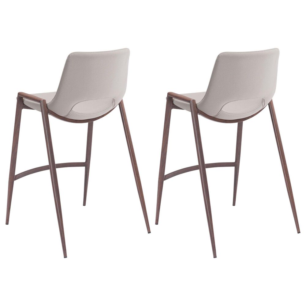 Zuo Modern Desi Counter Chair in Beige/Dark Brown &#40;Set of 2&#41;, , large