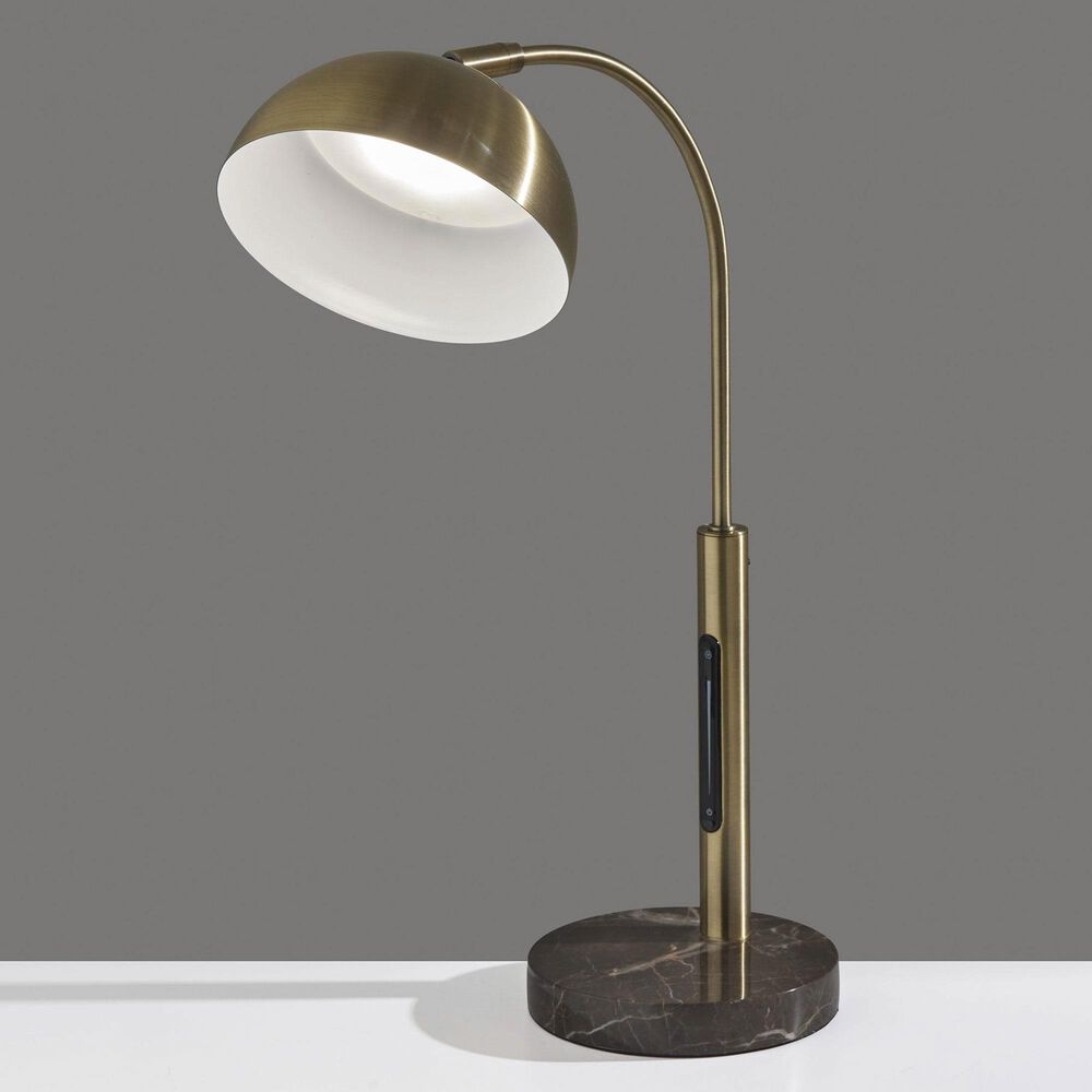 37B Bolton LED Desk Lamp with Smart Switch in Antique Brass and Brown, , large