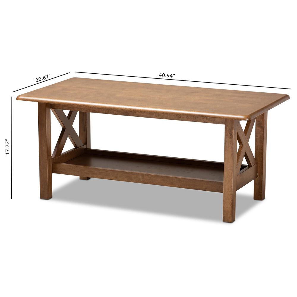 Baxton Studio Reese Coffee Table in Walnut Brown, , large
