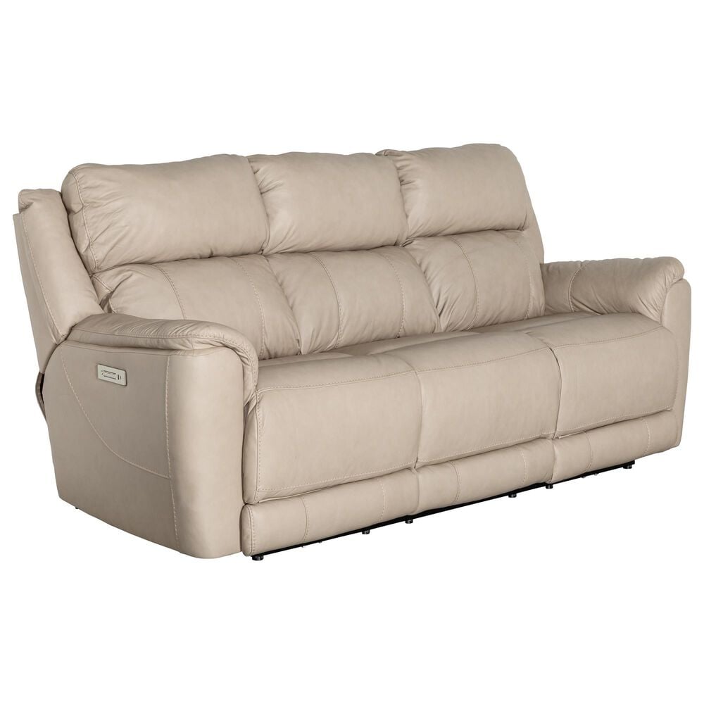 HomeStretch Tuscany Leather Power Reclining Sofa in Stonewash, , large