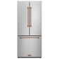 THOR KITCHEN Gordon Ramsay 17.5 Cu. Ft. Counter Depth French Door Refrigerator with Rose Gold Handle Kit in Stainless Steel, , large