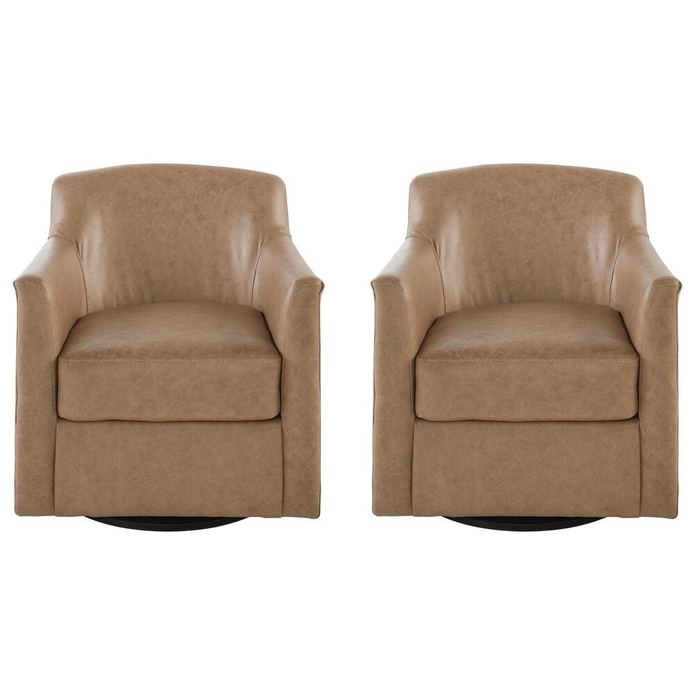 Ashley Bradney Swivel Accent Chair in Tumbleweed (Set of 2), , large