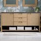James Martin Vanities Solene 72" Double Bathroom Vanity in Seaside Oak with 3 cm Parisien Bleu Quartz Top and Rectangular Sinks, , large
