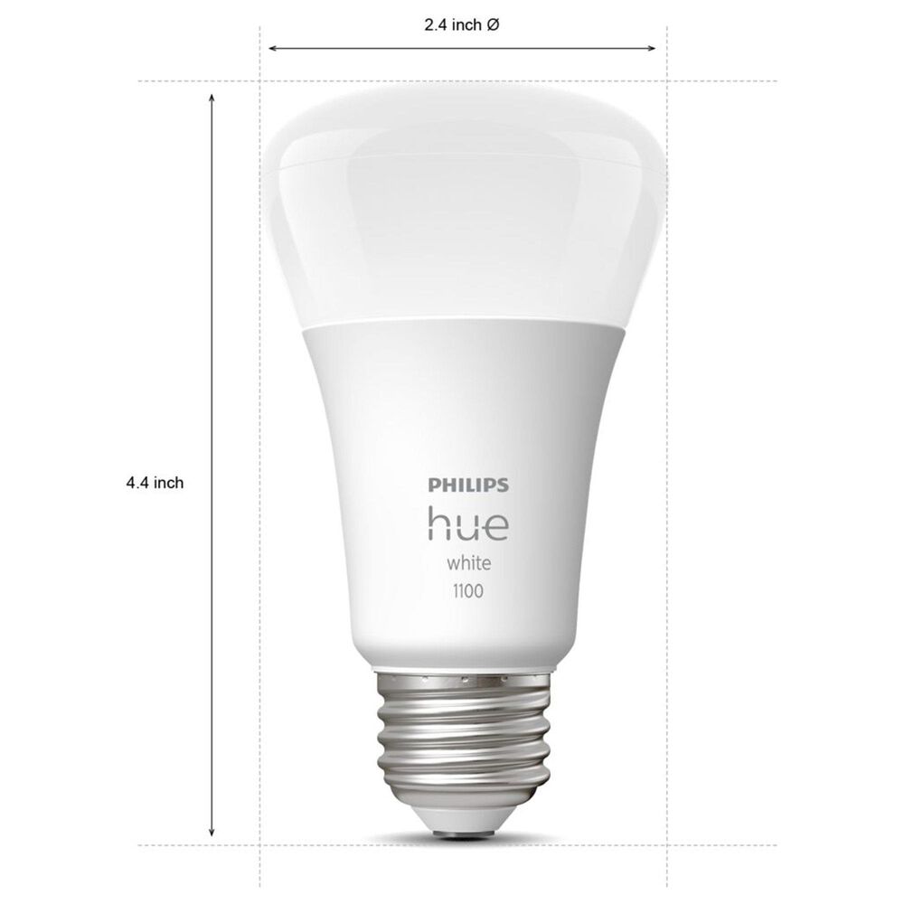 Philips Hue A19 75W Smart LED Bulb in White, , large