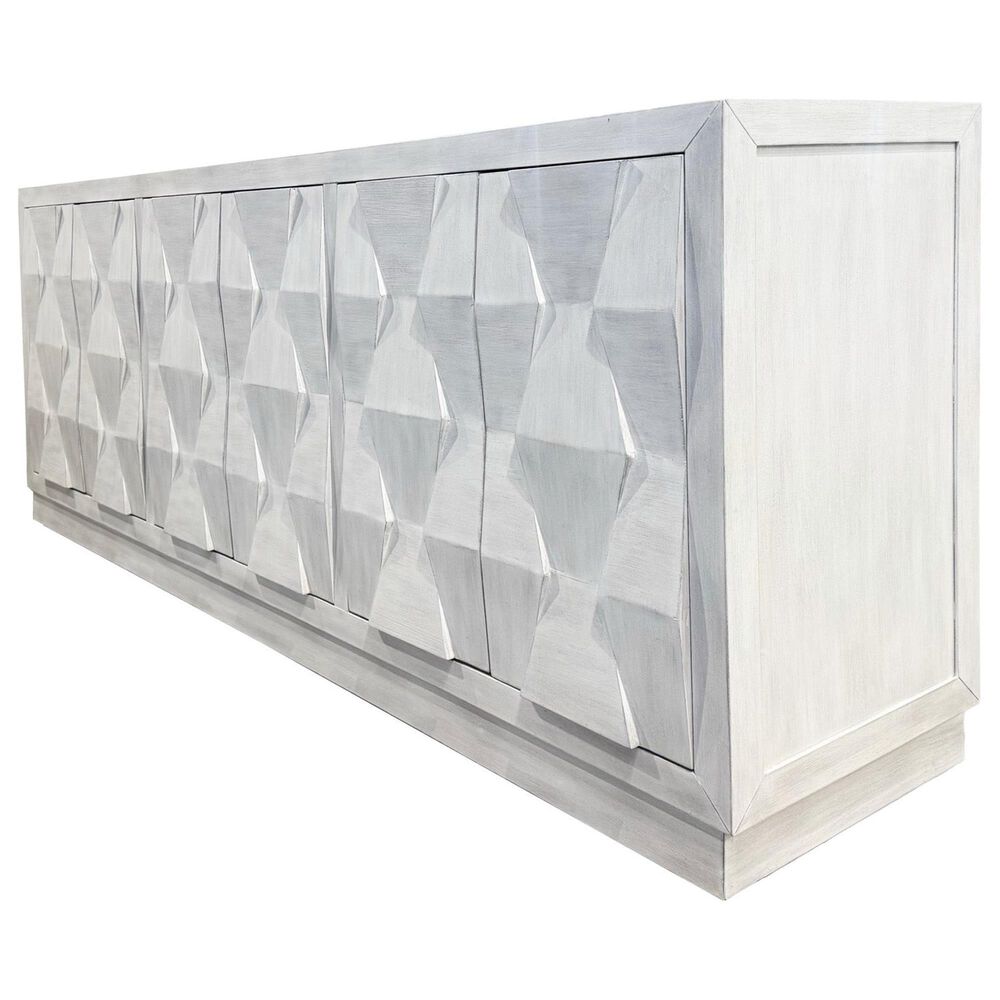 Simeon Collection Cortina 90&quot; TV Console in Whitewash, , large