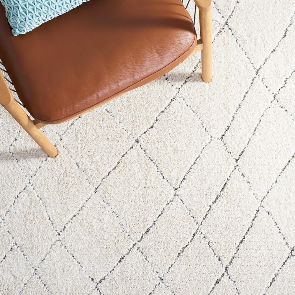 Safavieh Martha Stewart Lucia Shag MSR0727F 5'1" x 7'6" Light Grey and White Area Rug, , large