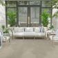 Nourison Courtyard Ivory and Silver 9" x 12" Indoor/Outdoor Area Rug, , large
