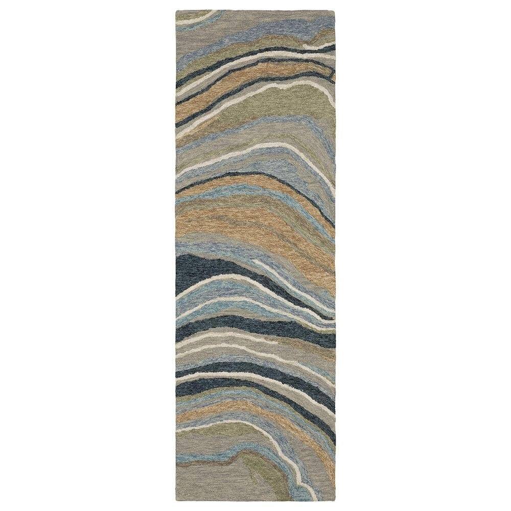 Oriental Weavers Kipton KIP07 2"6" x 8" Grey and Blue Runner, , large