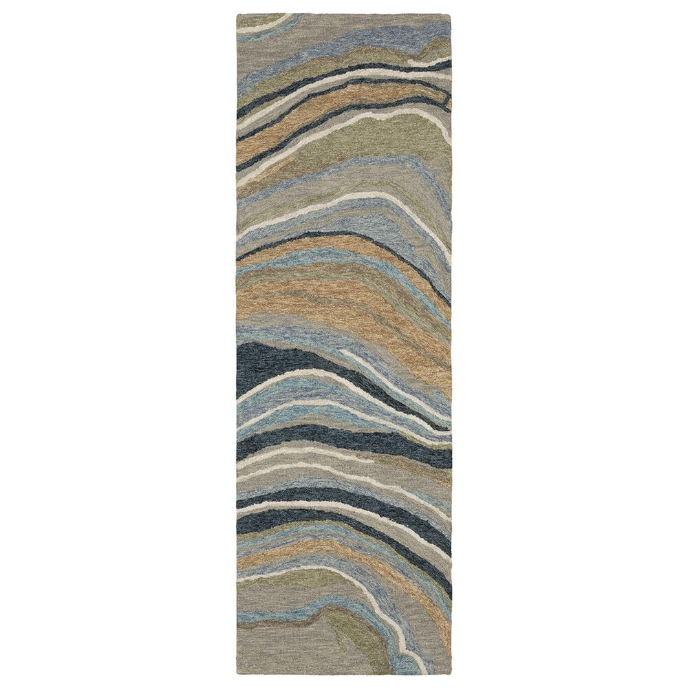 Oriental Weavers Kipton KIP07 2"6" x 8" Grey and Blue Runner, , large